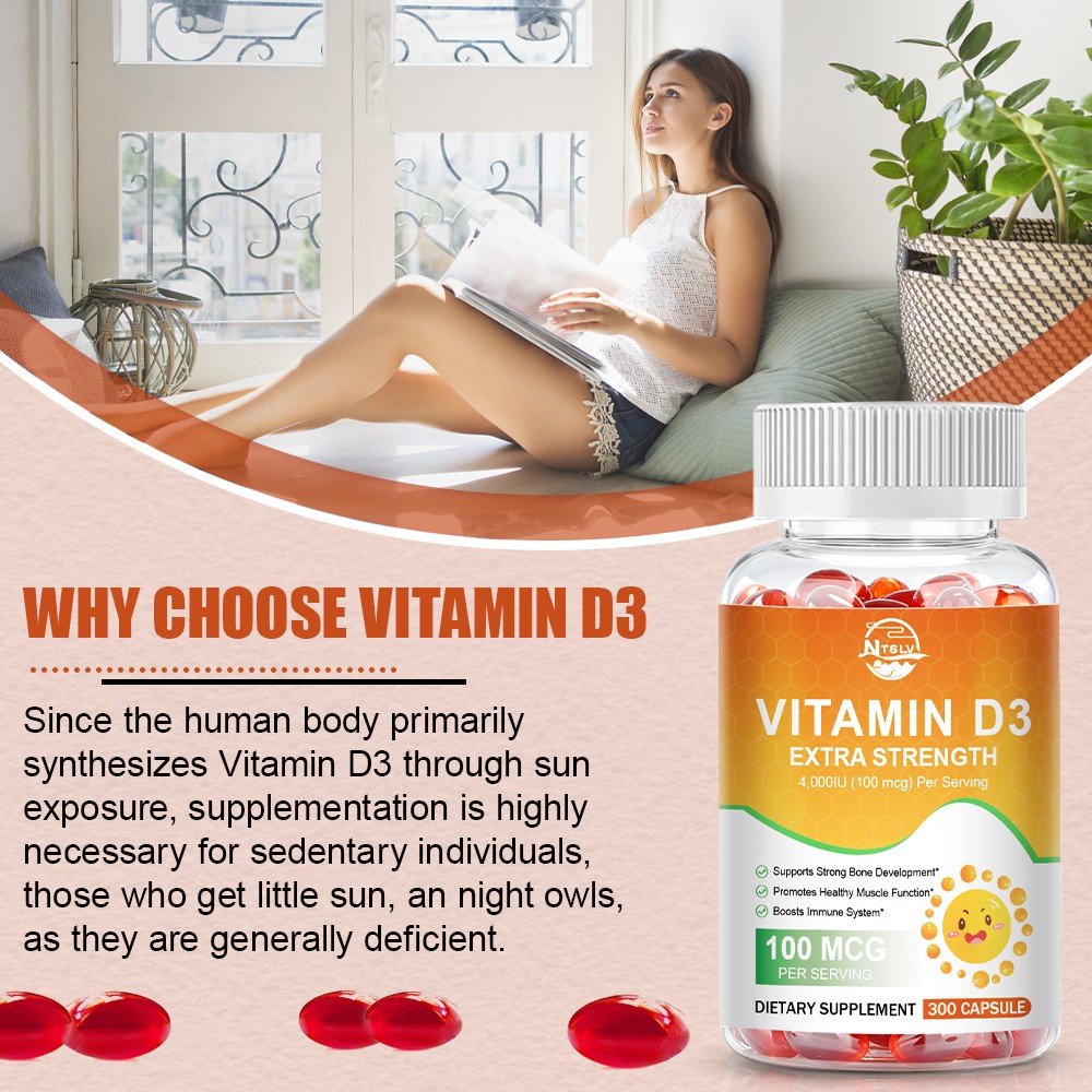 Vitamin D3 4000IU 100mcg Capsules Immune Bone Muscle Health Support 300 Capsules