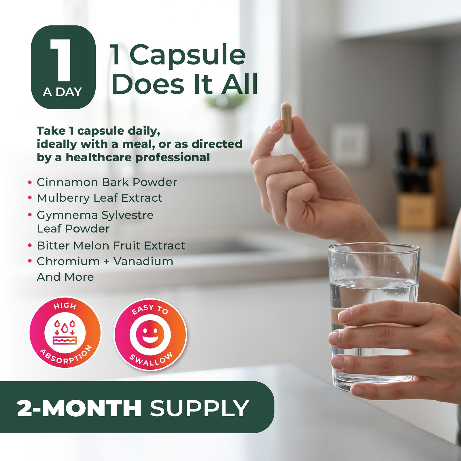 PurePremium Normal Blood Sugar Support Supplement – 20 1 Count (Pack of 60)