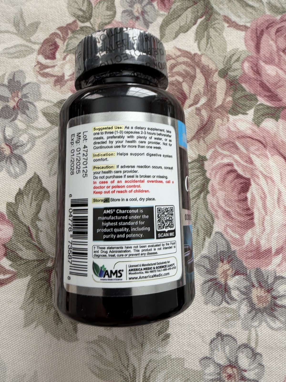 America Medic & Science Charconut 260 mg (100 Capsules) | Activated Charcoal