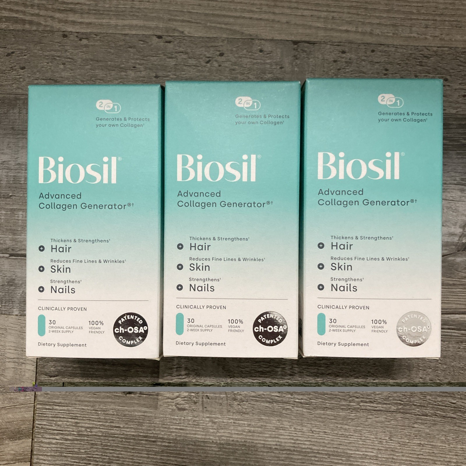 Lot Of 3 Biosil Collagen Generator 30 Capsules Each Box (90 Capsules) Exp 5/2028