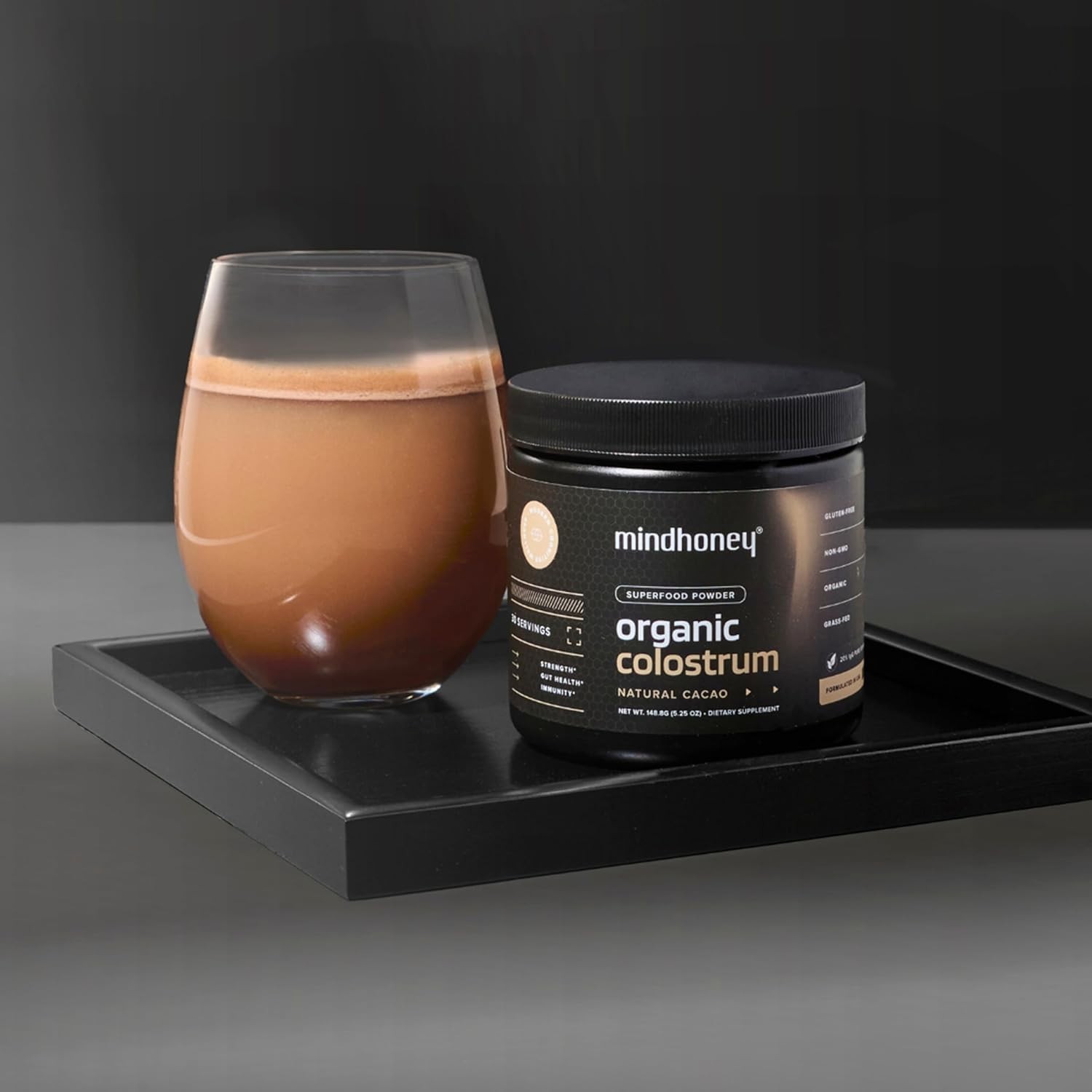 MINDHONEY Organic Colostrum | Premium Cacao Flavored Superfood Powder . 03/2026*