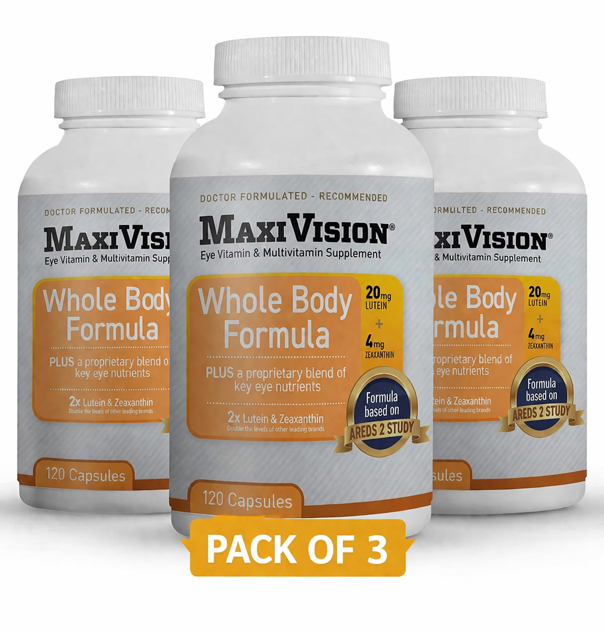 MaxiVision Whole Body Formula 360 Capsules (3 x 120 Pack) Multivitamin Supplemen