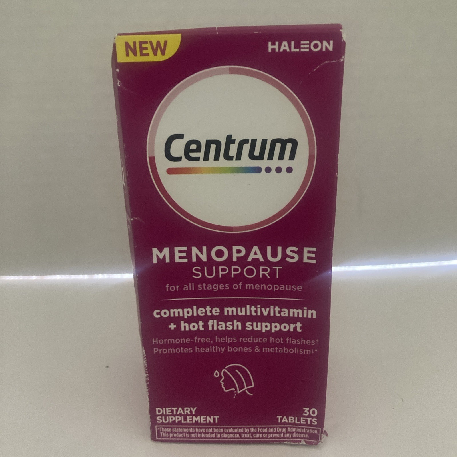 Centrum Menopause Support Complete Multivitamin Hot Flash 30ct Tablets Exp 06/26