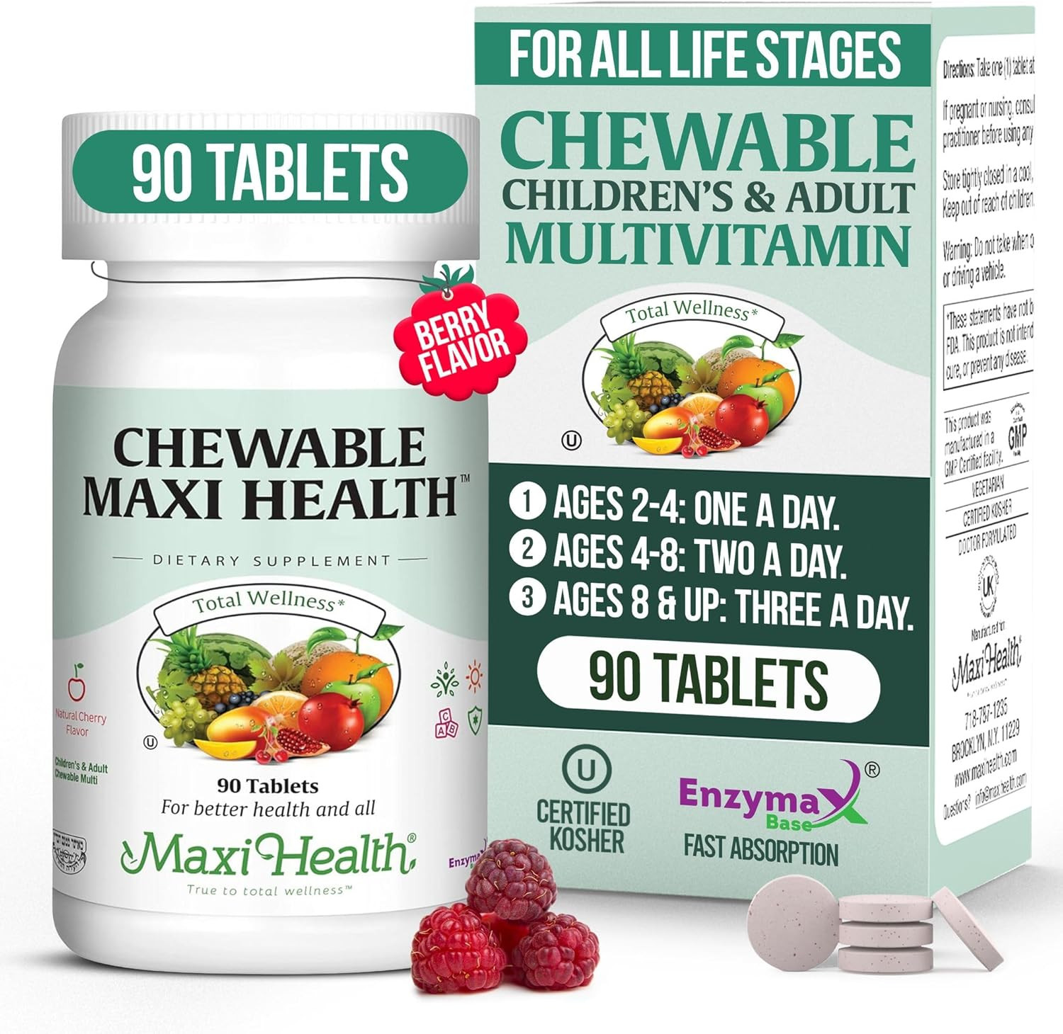 Chewable Multivitamin for Kids, Teens and Adults – Cherry Chewable Vitamins for