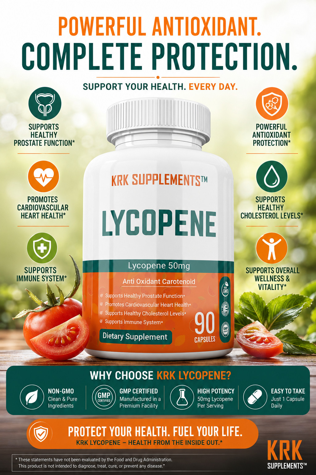 1 pc Lycopene 50mg Prostate Support Health Supplement