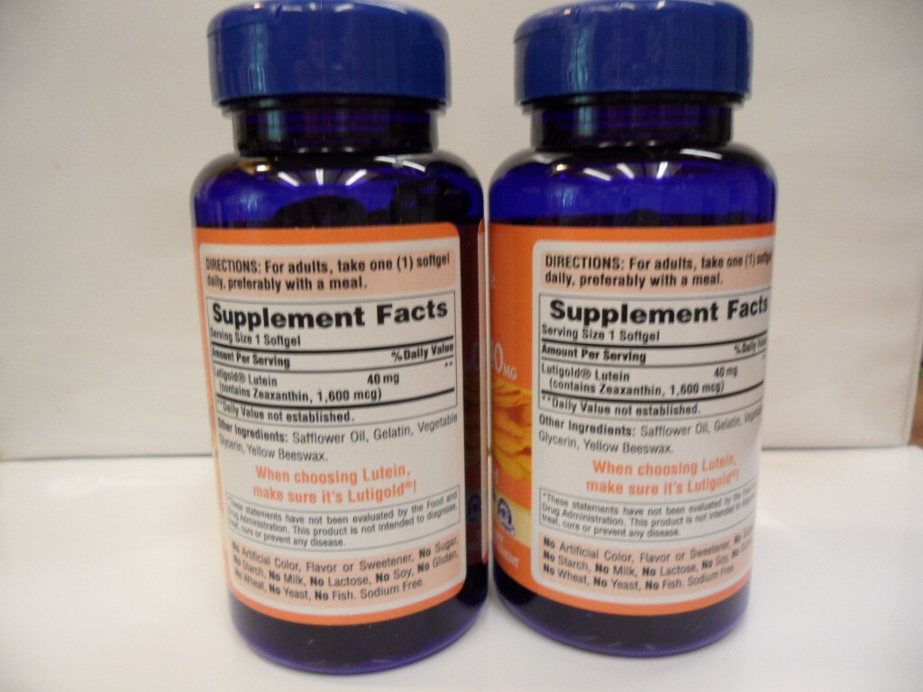 Lutein 40 mg with Zeaxanthin 120 Softgels (2 Btls.) Supports Eye Health