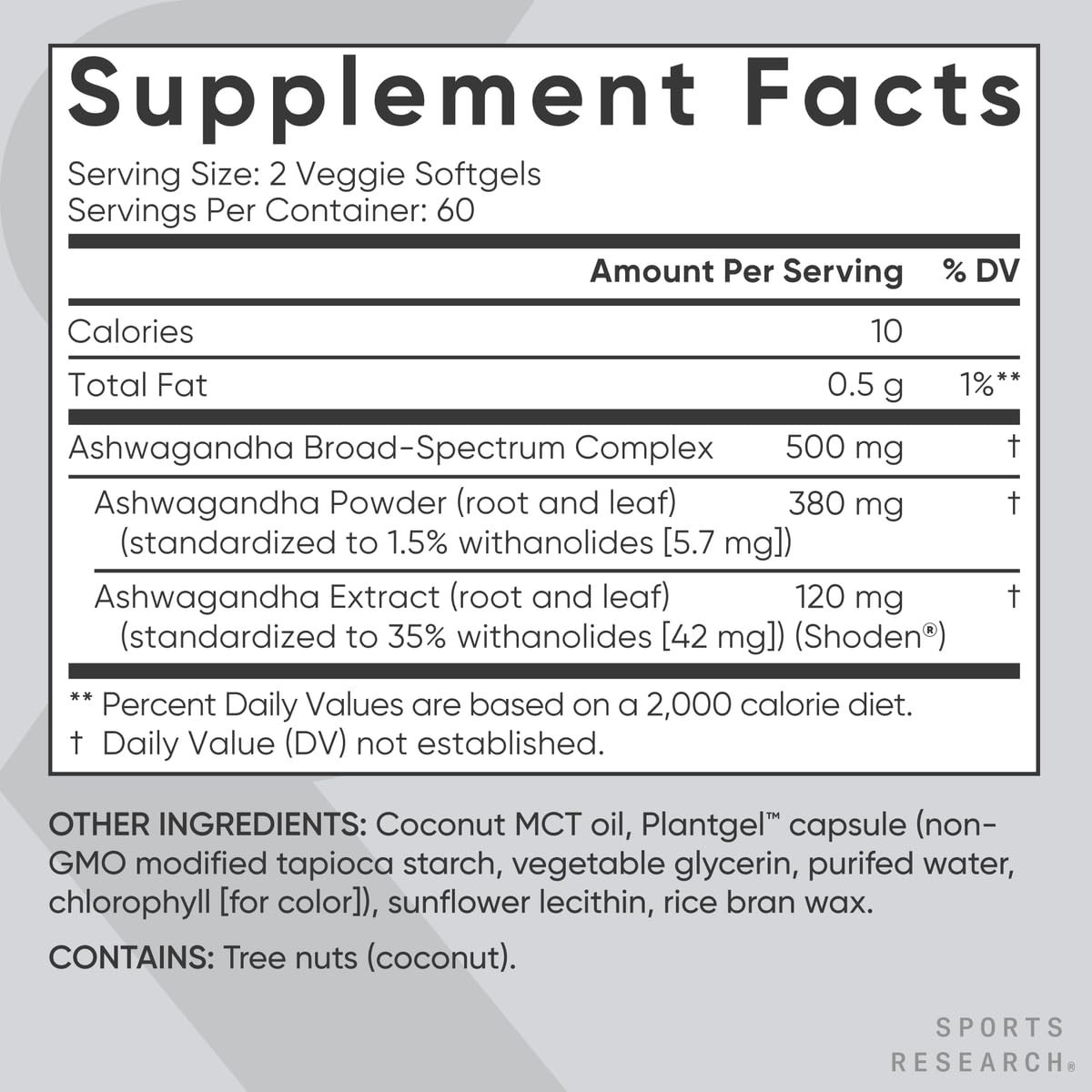 Ashwagandha Softgels with Coconut MCT Oil – Natural Adaptogen for Relaxation, Ca