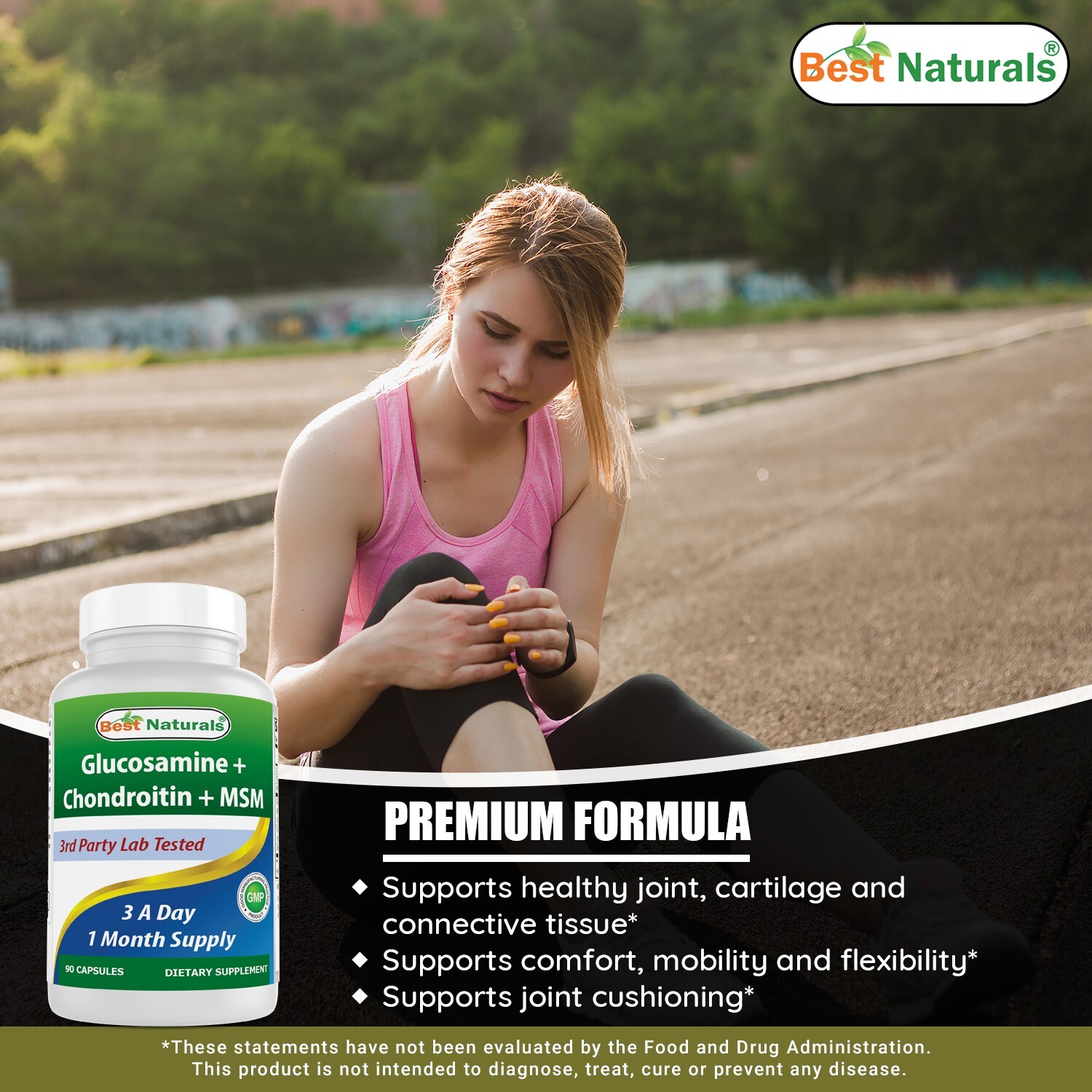 2 Pack Best Naturals Glucosamine Chondroitin MSM 90 Capsules