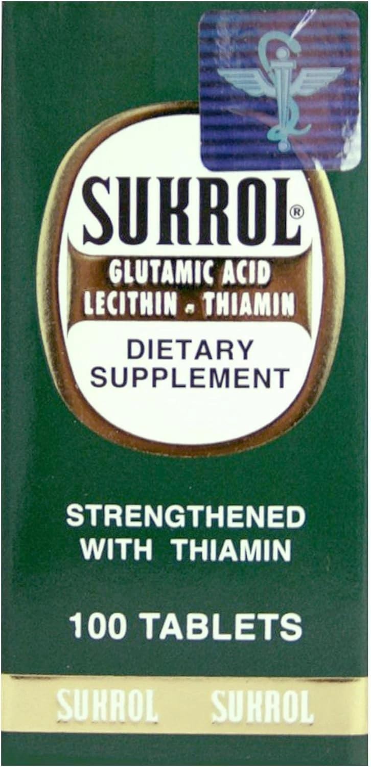 Sukrol, Vitamin, Improve Healthy Brain Function, 100 Tablets, Bottle