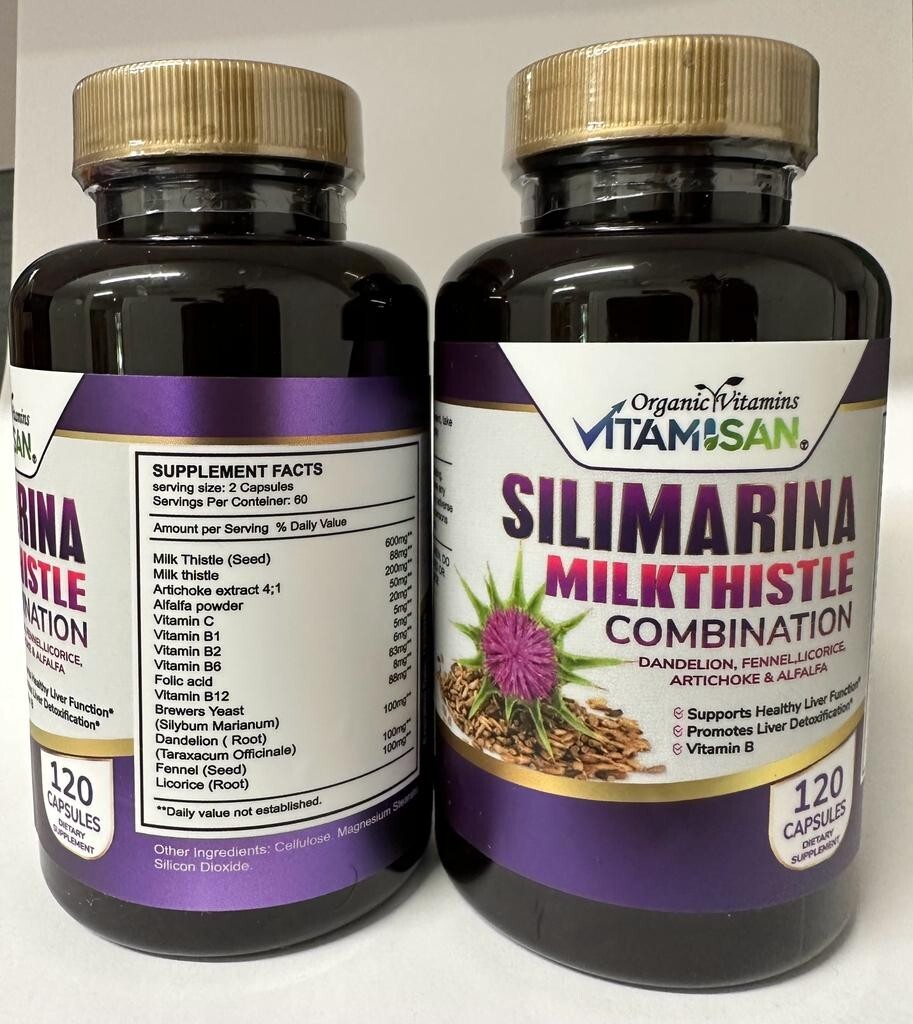 Liver Cleanser, Detox support Silymarin Milk Thistle 120 cleanse support 1448mg