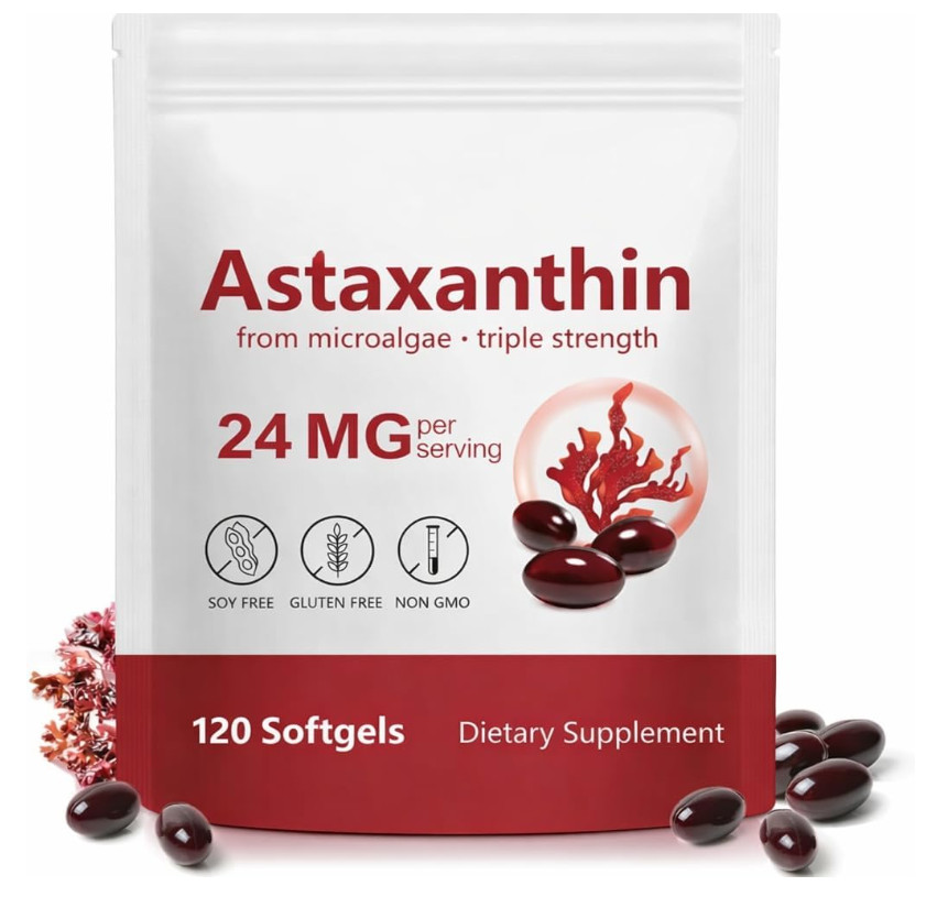 Astaxanthin 24mg Natural Antioxidant Eye Joint Skin Health 120 Softgel Capsules