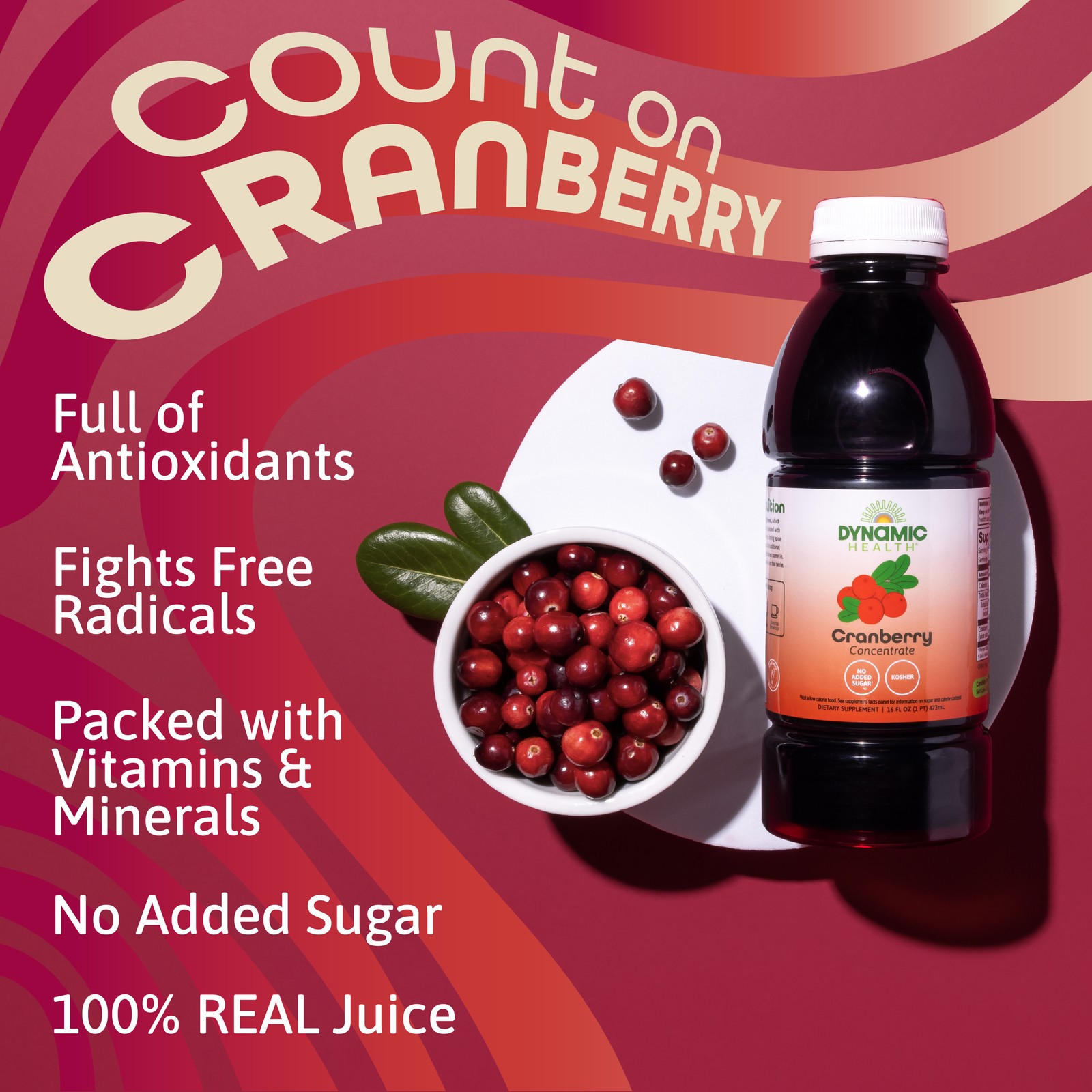 Dynamic Health Pure Cranberry Unsweetened 100% Juice Concentrate, Natural