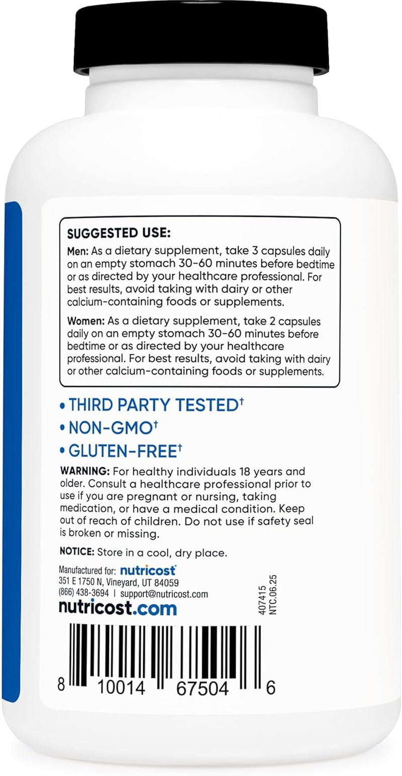 ZMA 180 Capsules – Non-Gmo and Gluten Free ZMA Supplement