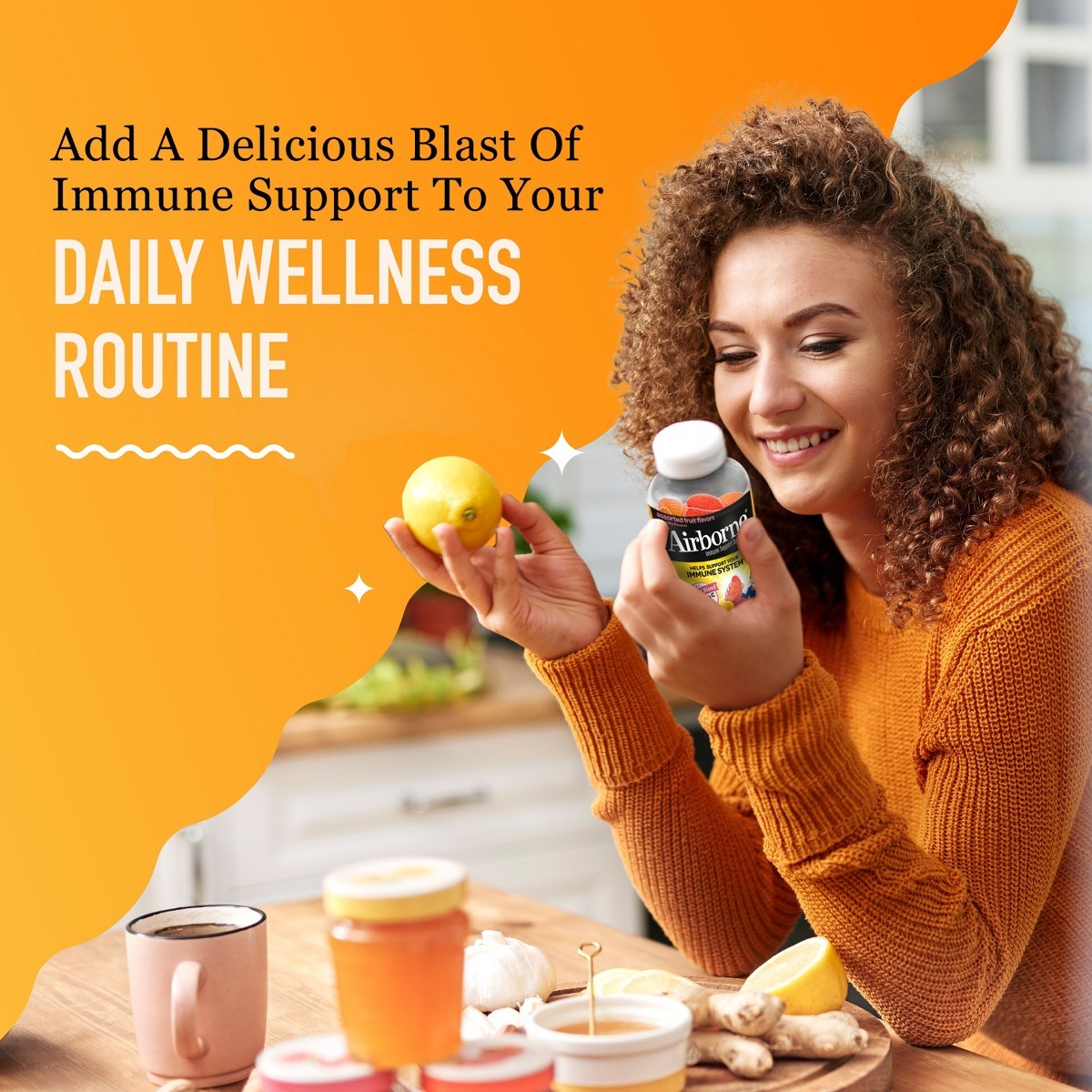 Airborne Immune Support Gummies with Vitamin C & Zinc – Assorted Fruit-63ct