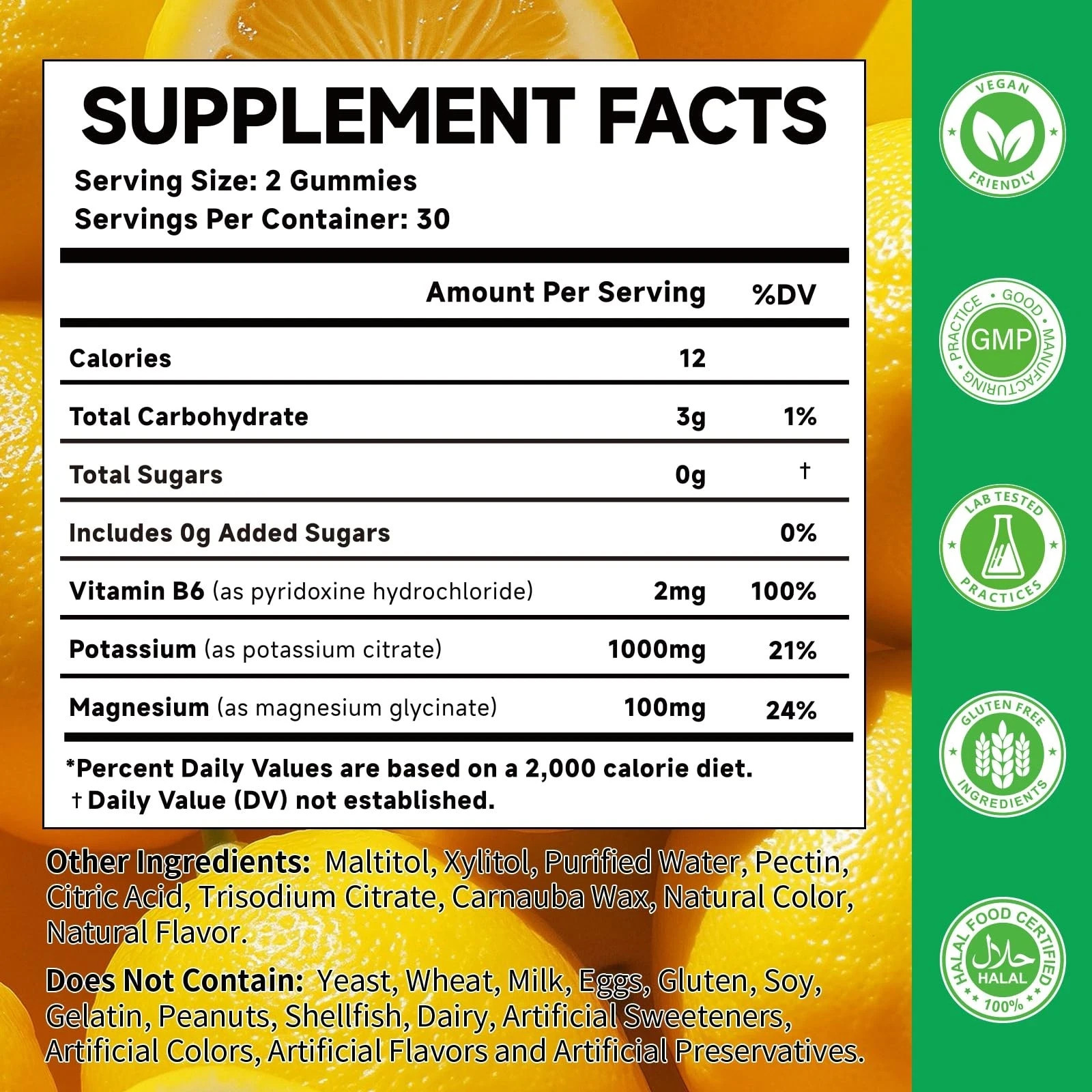 Potassium Citrate 1000mg Gummies, Supplement 60 Count (Pack of 2)