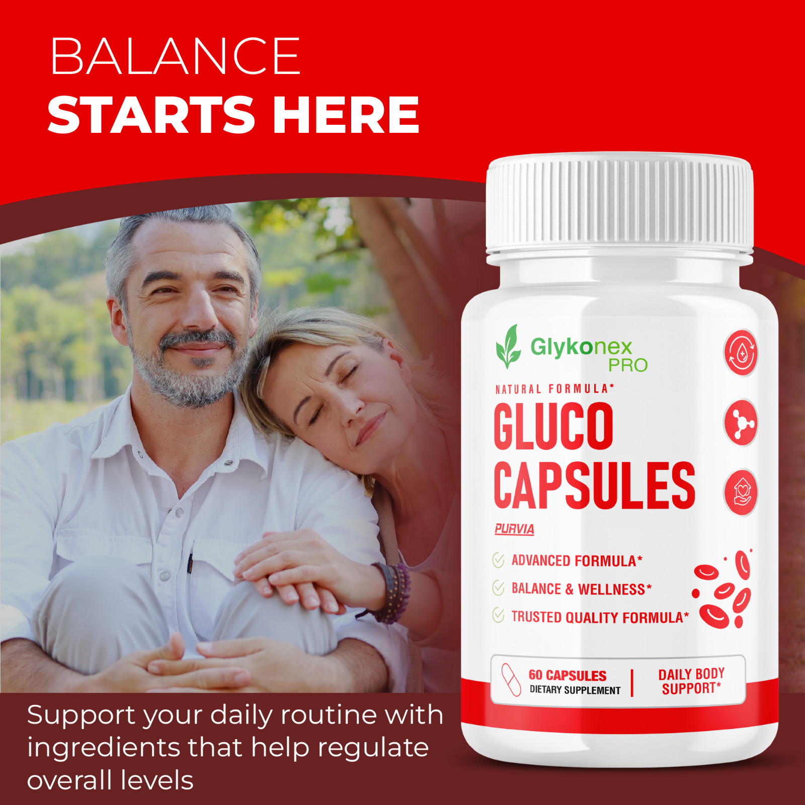 (5 Pack) Glykonex Pro Gluco Capsules Daily Blood‑Sugar Optimizer Pills (300 ct)