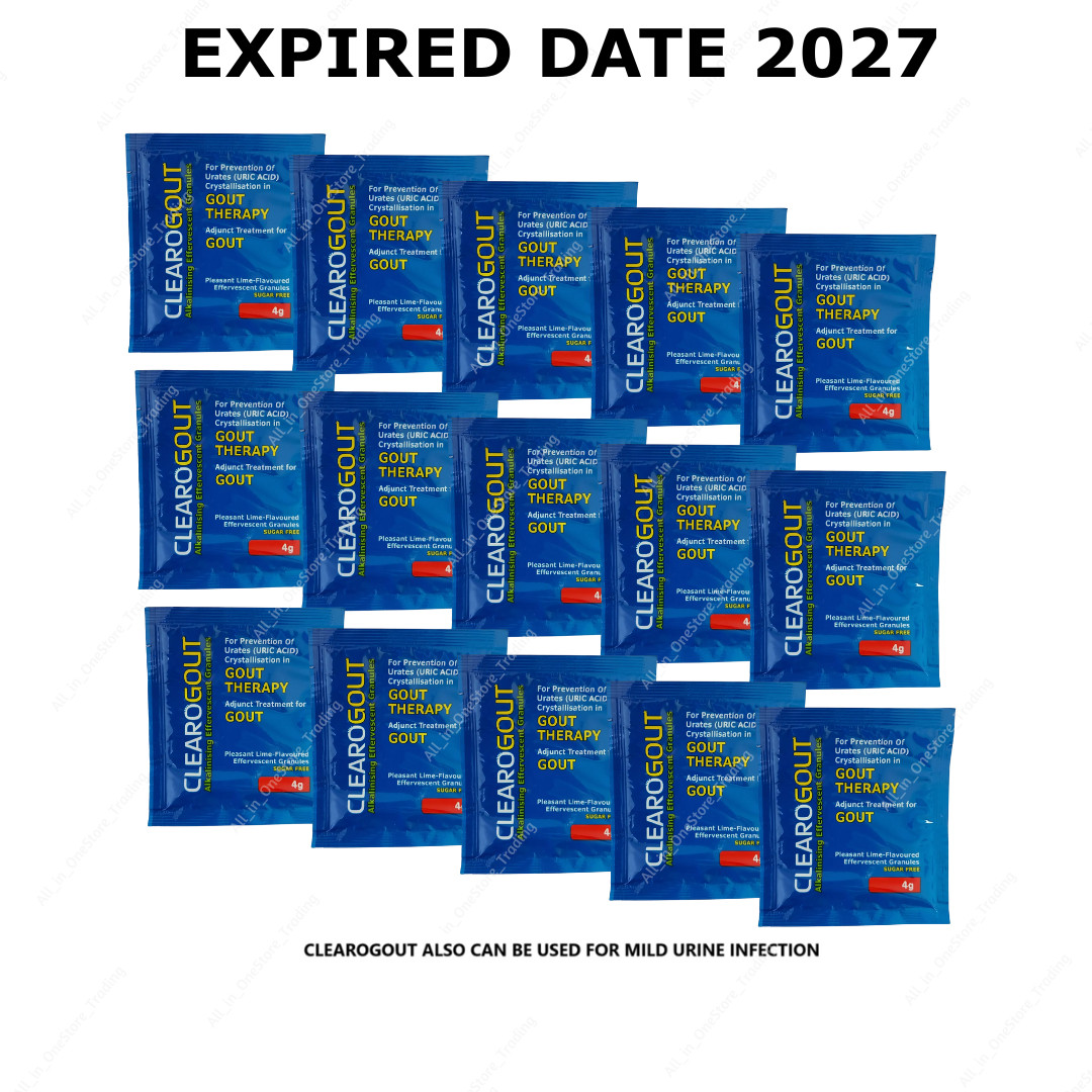 Trial Pack 15 Sachets Clearogout Alkalinising Effervescent Granules -EXP 2027