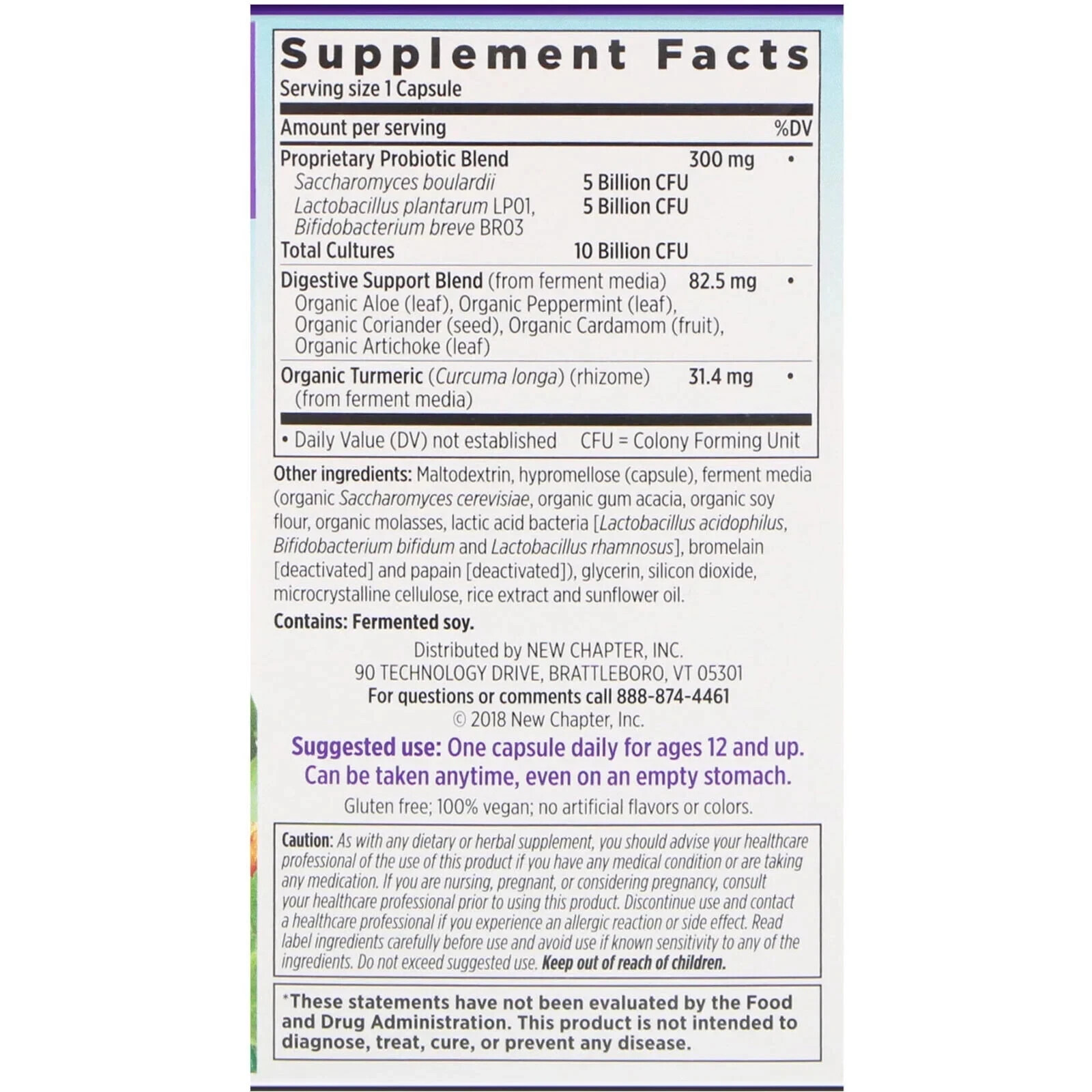 New Chapter Probiotic All-Flora, Vegan Capsules – 30 ct exp 03/26