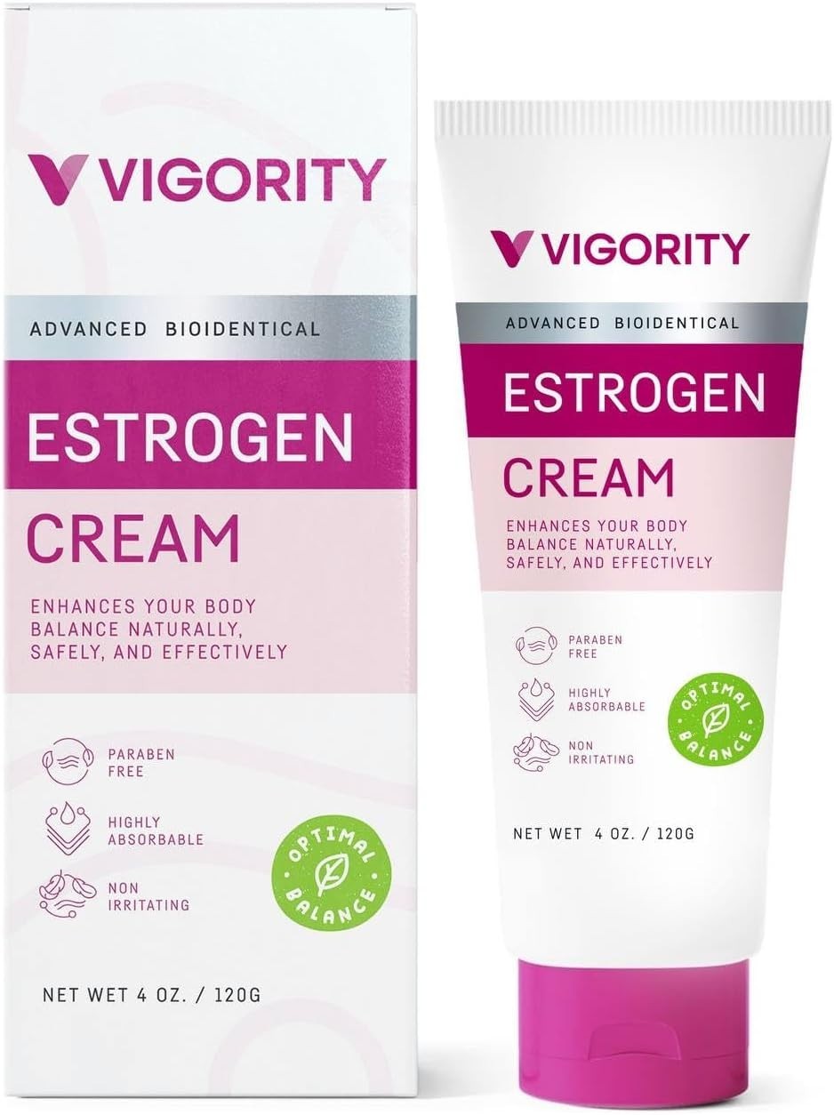 Estrogen Cream For Women, Natural Bioidentical, Hot Flashes Menopause Relief,…