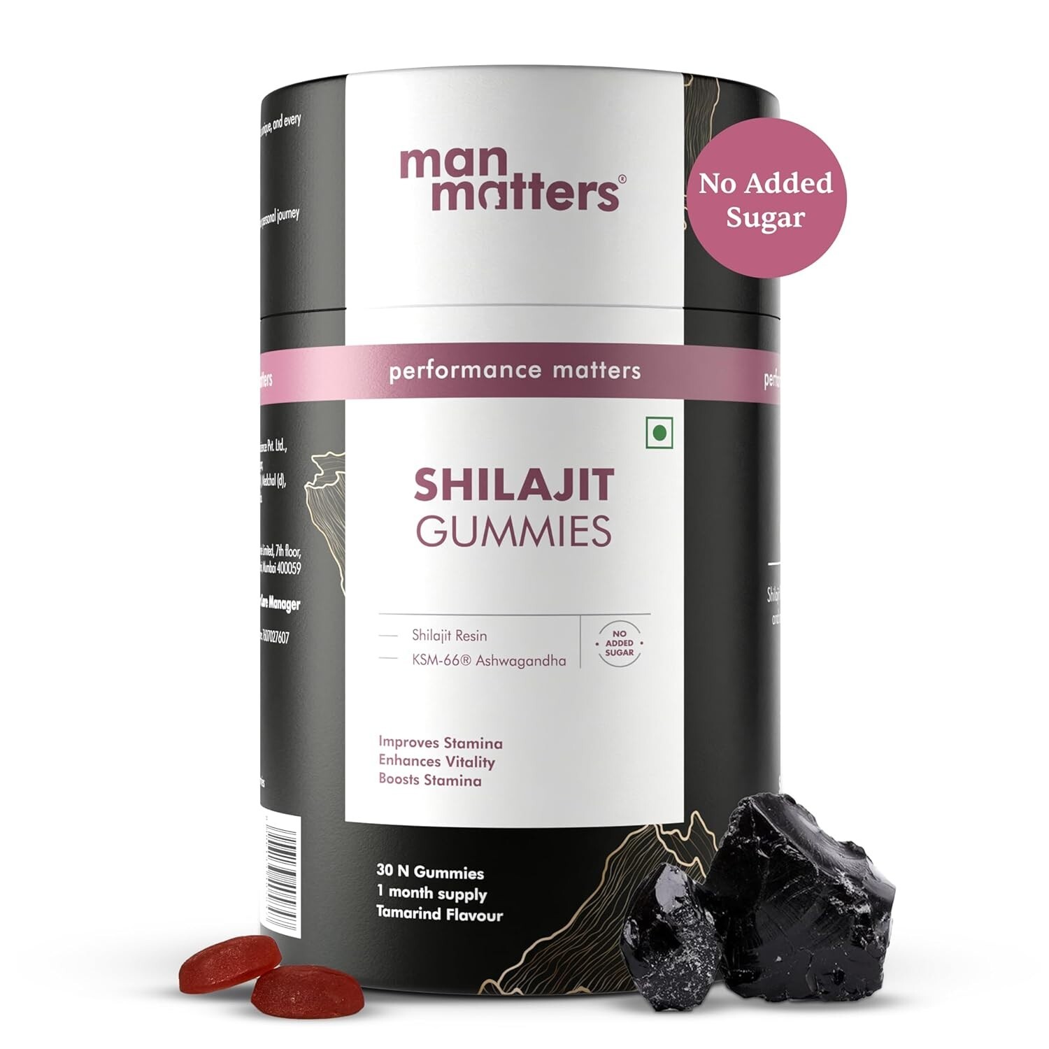 Man Matters Pure Himalayan Shilajit Gummies with KSM 66 Ashwagandha. 30 Gummies