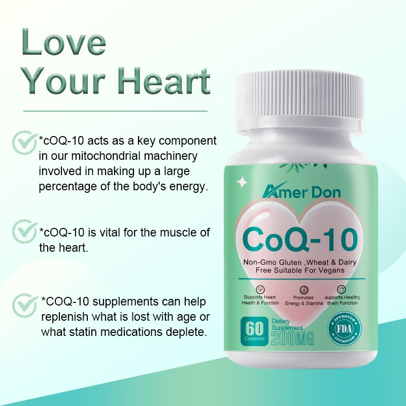COQ 10 Coenzyme Q-10 200mg Heart Health Support, Pormotes Energy & Stamina