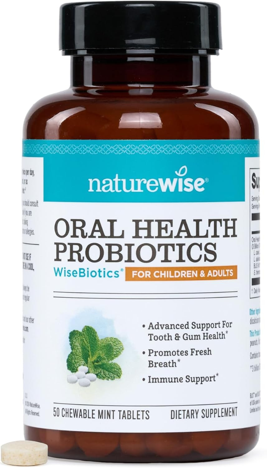 Oral Probiotics for Mouth Bad Breath – Chewable Sugar-Free Mint – Lactobacillus