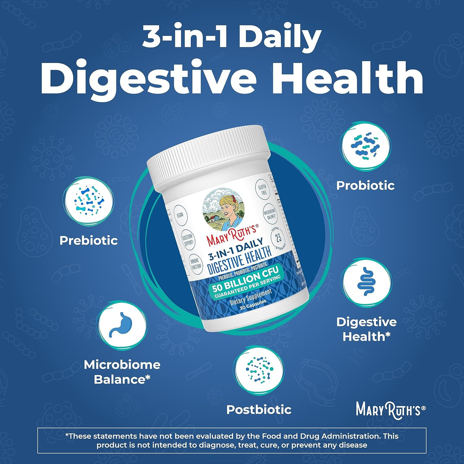 3 in 1 Probiotics for Digestive Health | Prebiotic & Postbiotic | Gut Health …