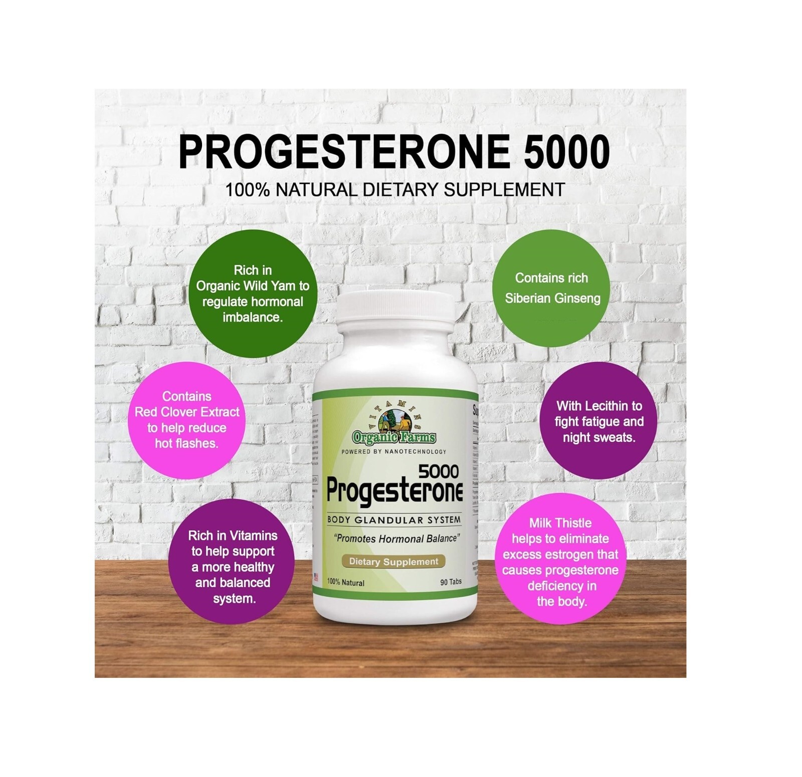 Progesterone 5000 kit – Body glandular System Dietary Supplement 360 tablets