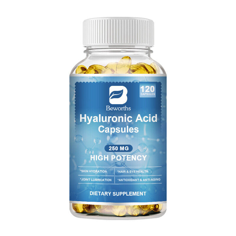 Hyaluronic Acid 100mg Capsules – Joint Health & Wrinkle Reduction Support, 120ct