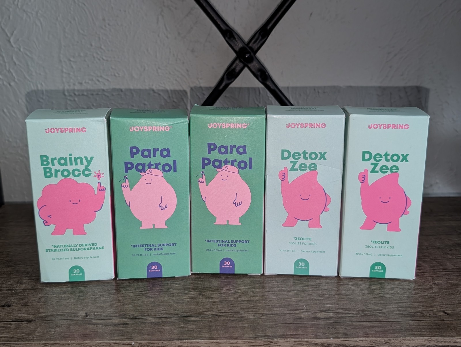 JOYSPRING Zeolite Kids Lot Of 5 Detox Zee, Brainy Brocc & Para Patrol NEW SEALED