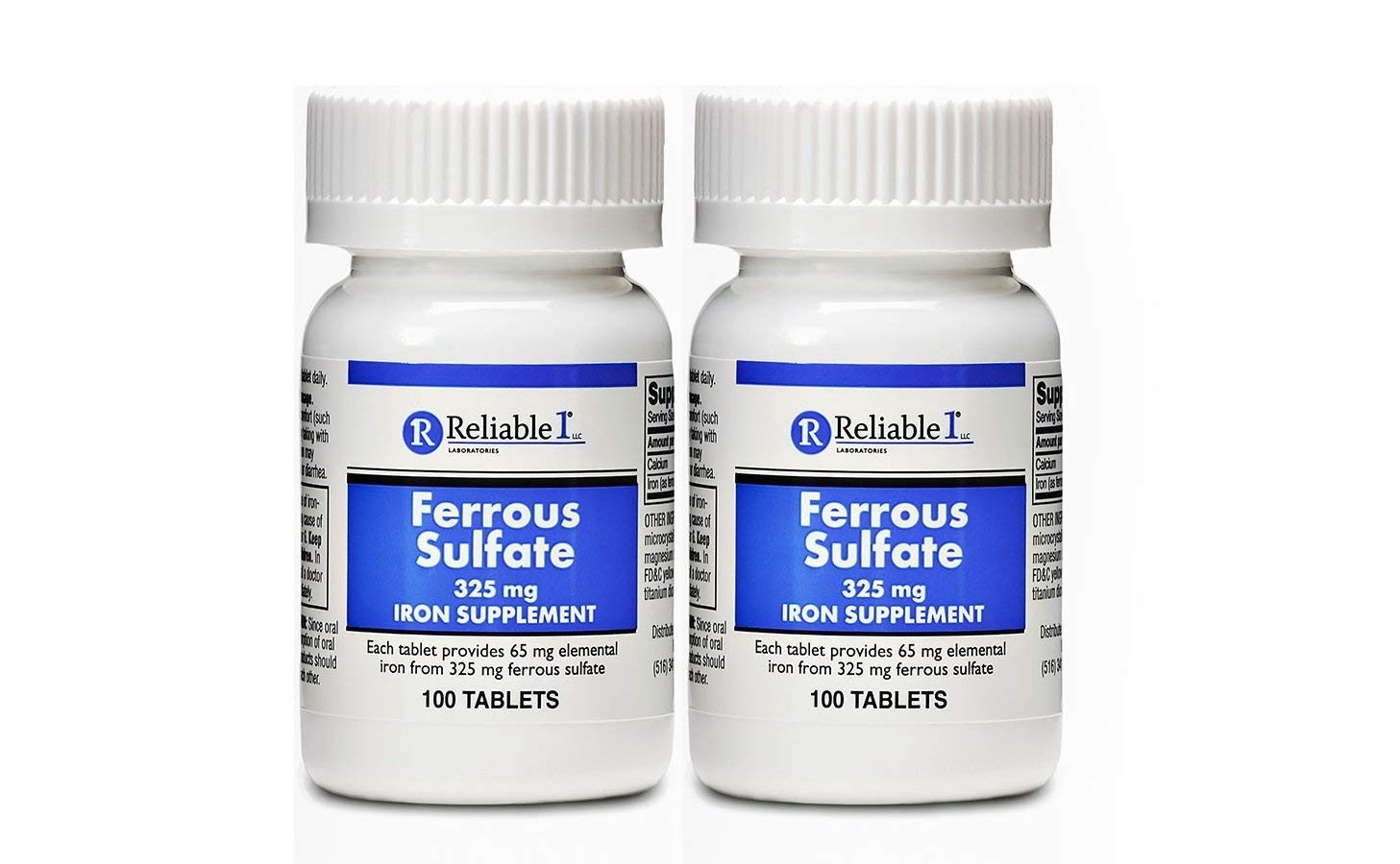 Ferrous Sulfate 325mg Iron Supplement (2-Pack) | Iron Pills | | 100 Iron