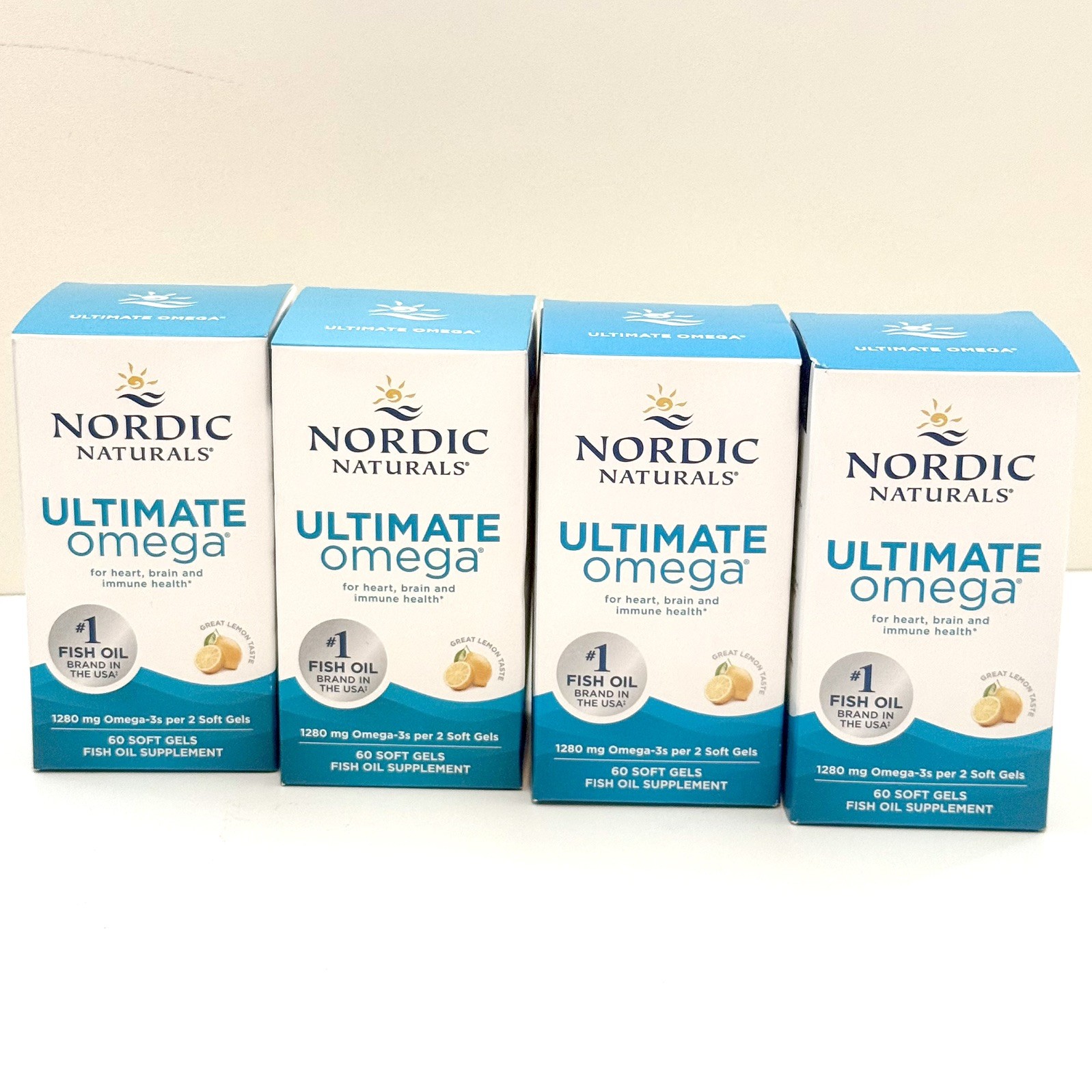 4 PACK Nordic Naturals ULTIMATE OMEGA. 240 soft gels total. Lemon Exp 2029