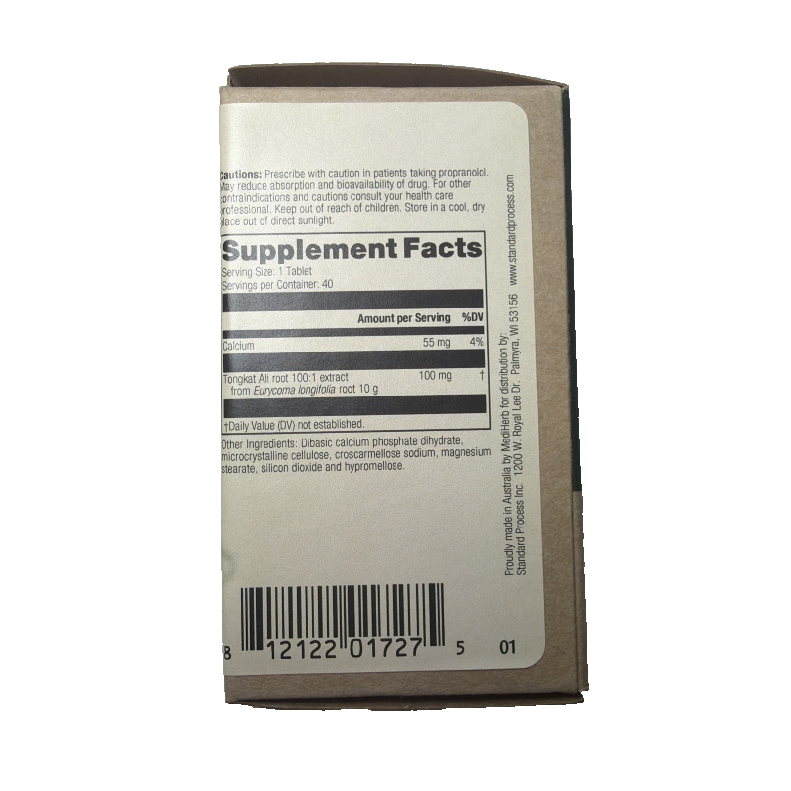 Standard Process Tongkat 40 Tablets Herbal dietary supplement EXP:01/01/2028