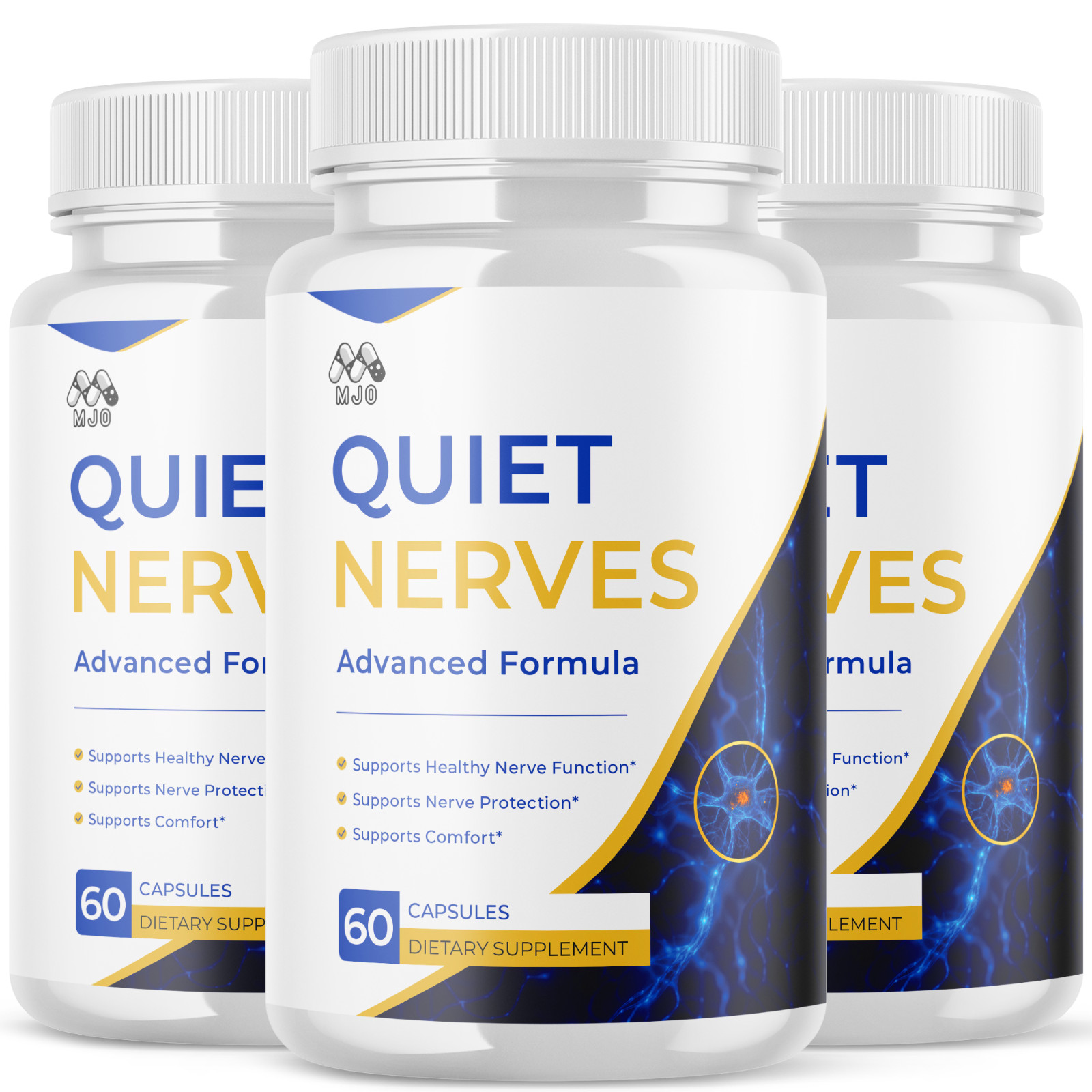 (3 Pack) Quiet Nerves Pills Advanced Nerve Support Strength Formula 180 Capsules