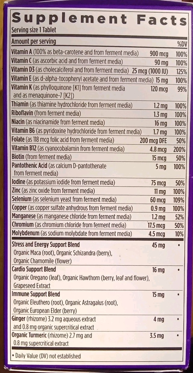 LOT 2 NEW CHAPTER ONE DAILY EVERY MAN’S MULTIVITAMIN SUPPLEMENT 72 X2 144 TABLET
