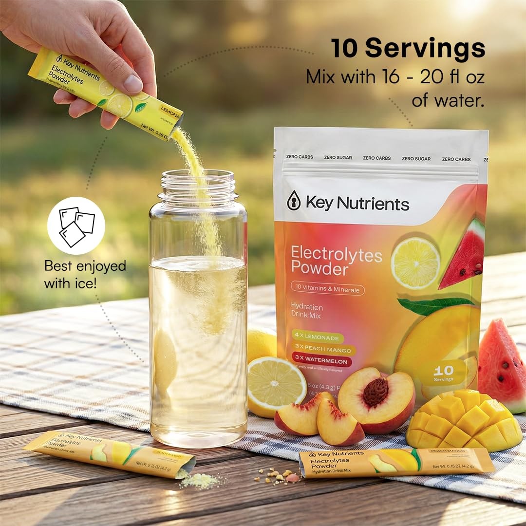 KEY NUTRIENTS Electrolytes Powder Packets – Variety Pack – Sugar 10 Servings