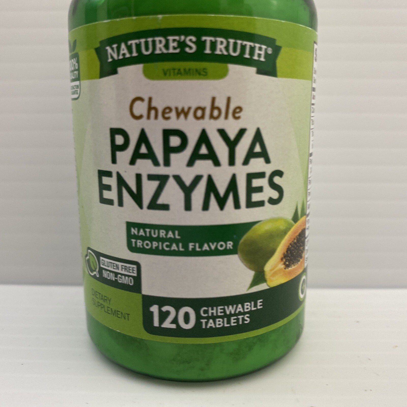 Papaya Enzyme Chewable Tablets – Delicious Digestive Health Support – 120 Count