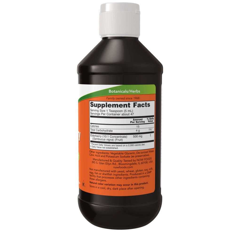 Herbal Supplement 16 Fl Oz Elderberry Concentrate 500Mg Per Teaspoon 1 Pack