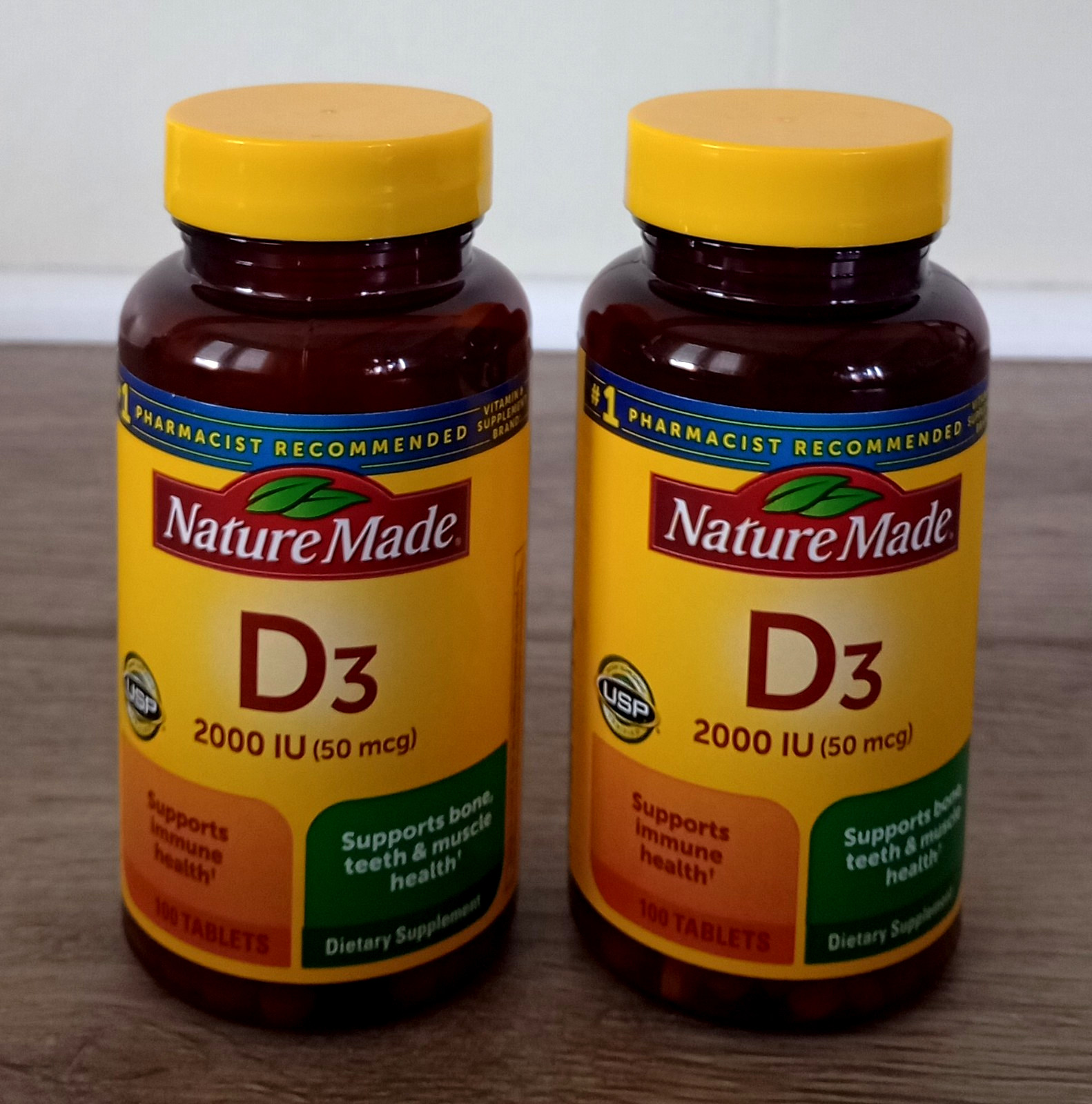2 Pk Nature Made Vitamin D3 – 2000 IU (50mcg) 100 x 2= 200 Tablets Exp. 01/2029
