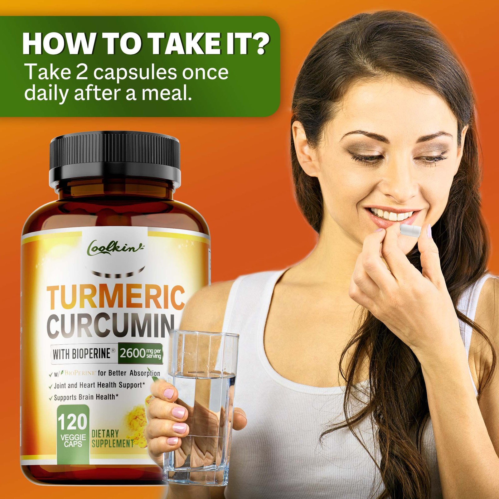 Turmeric Curcumin Highest Potency 95% 2600mg with BioPerine Black Pepper Extract