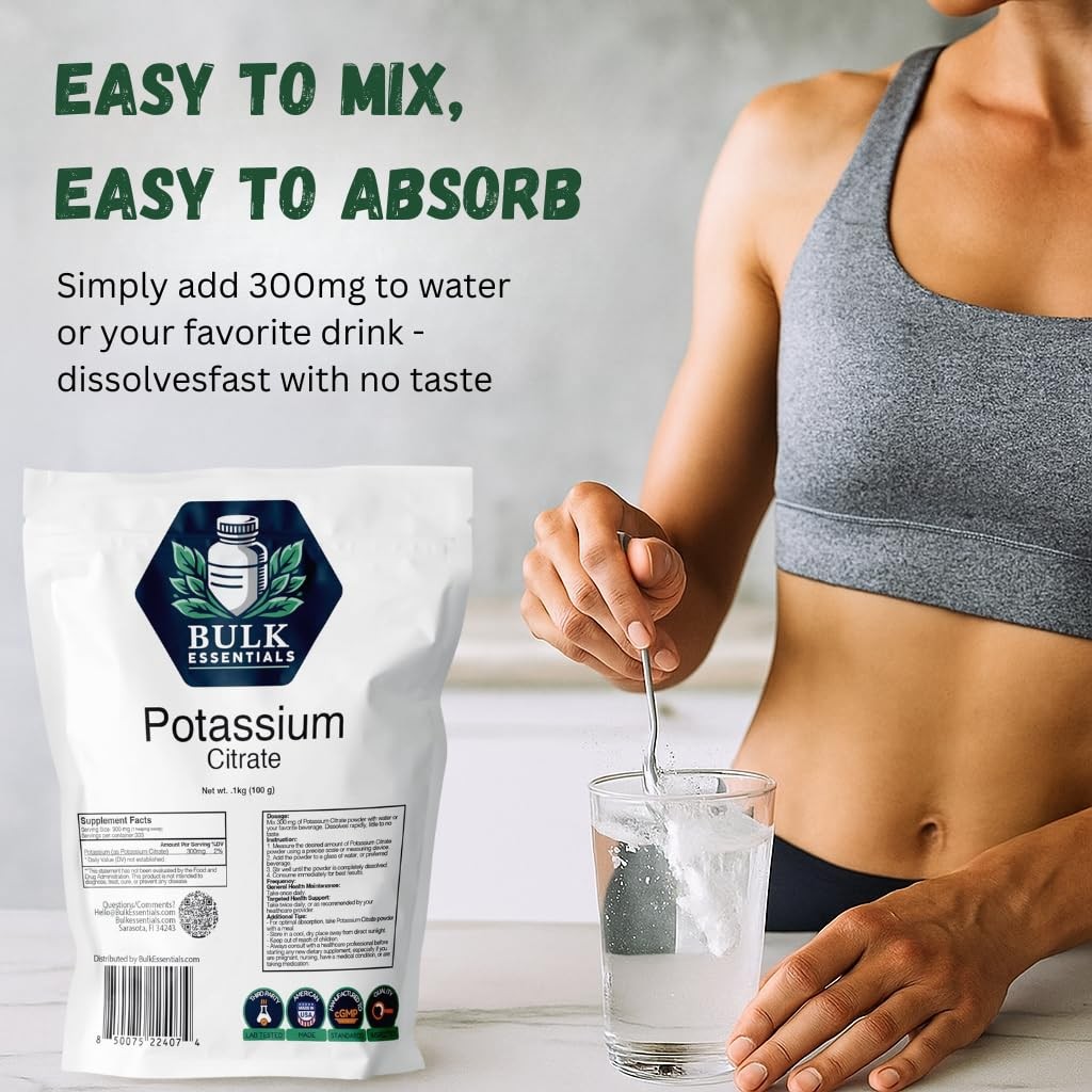 Bulk Essentials Potassium Citrate Supplement – 100g 3.53 Ounce (Pack of 1)