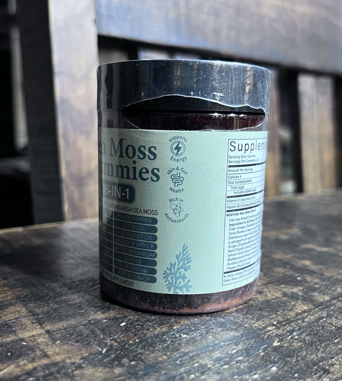 Natural Rems Sea Moss Gummies 16-in-1 – Ashwagandha Black Seed Oil Bladder Wrack