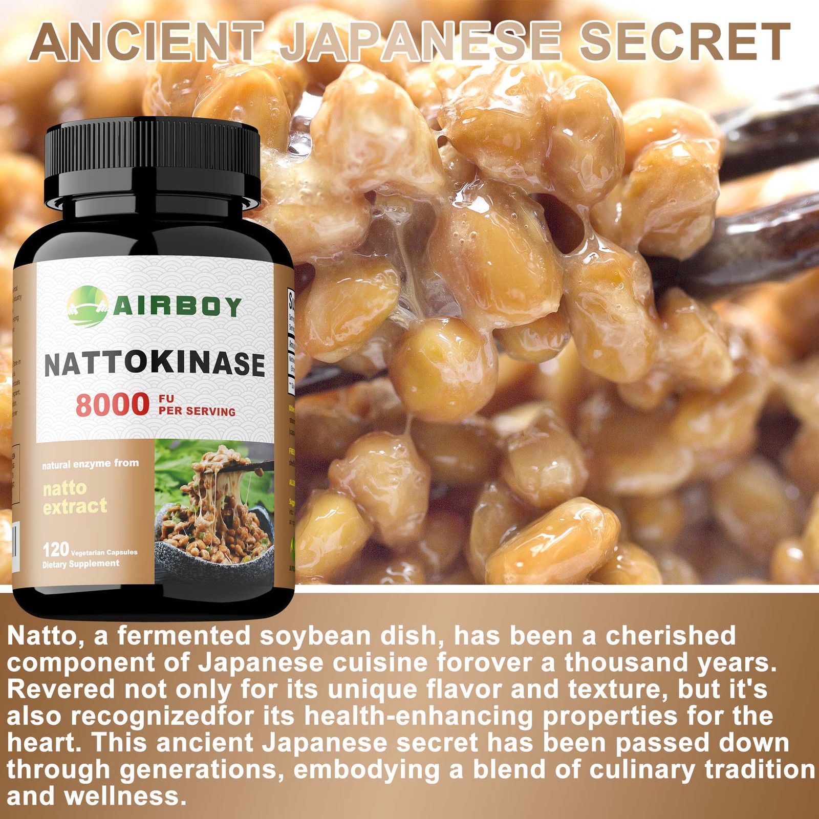 Nattokinase 240pcs – Heart & Cardiovascular Health, Circulatory Support