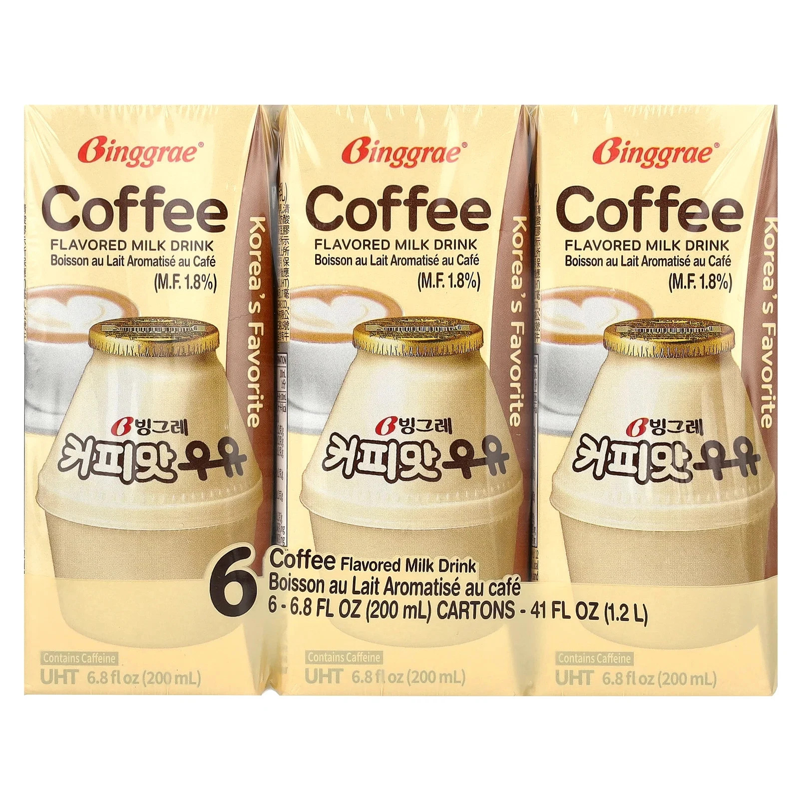 6 Pack – Binggrae Coffee Flavored Milk Drink 6.8 fl oz each
