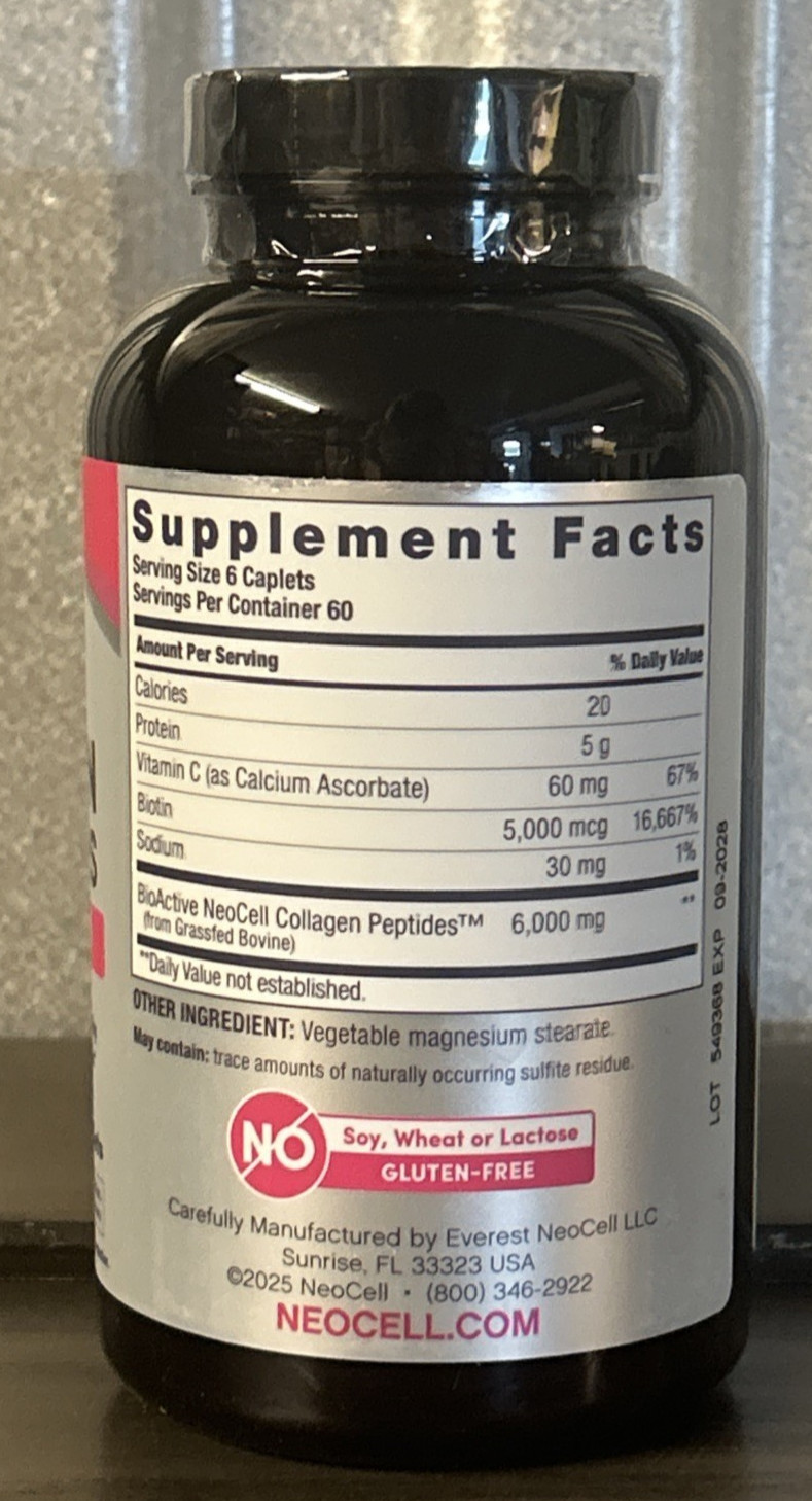 NeoCell Collagen Peptides 6000mg 360 Caplets EXP 02/2029