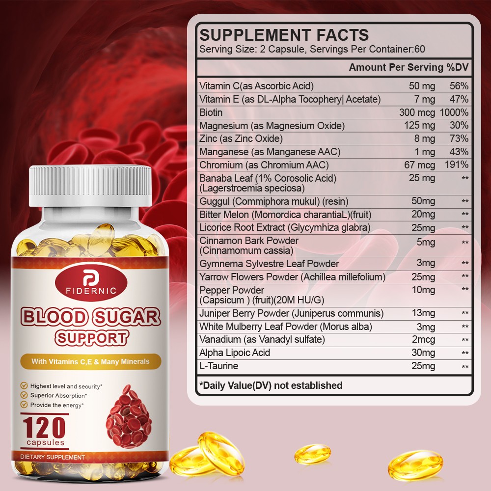 Blood Sugar 120 Capsules, Maintain Healthy Blood Sugar & Support Immunity