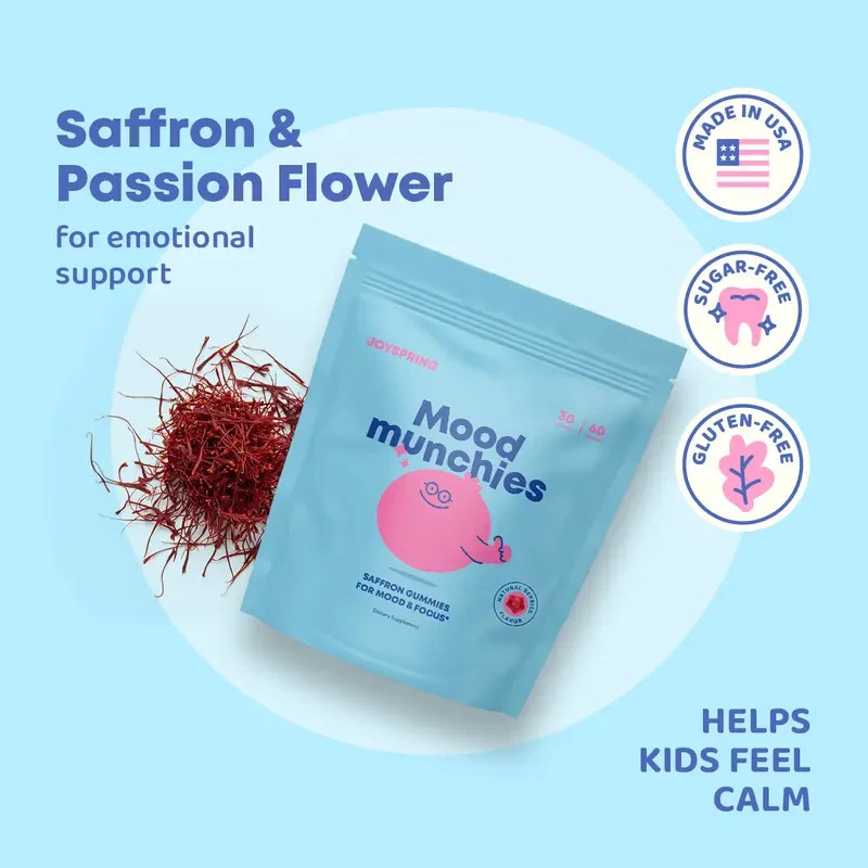 JoySpring Mood Munchies – Saffron Gummies for Mood & Focus 1-3 PACK