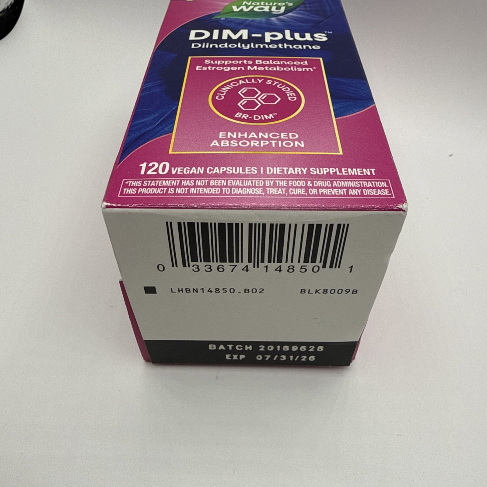Nature’s Way DIM-Plus DIM Diindolylmethane Supplement – 120 Capsules *EXP 07/26*