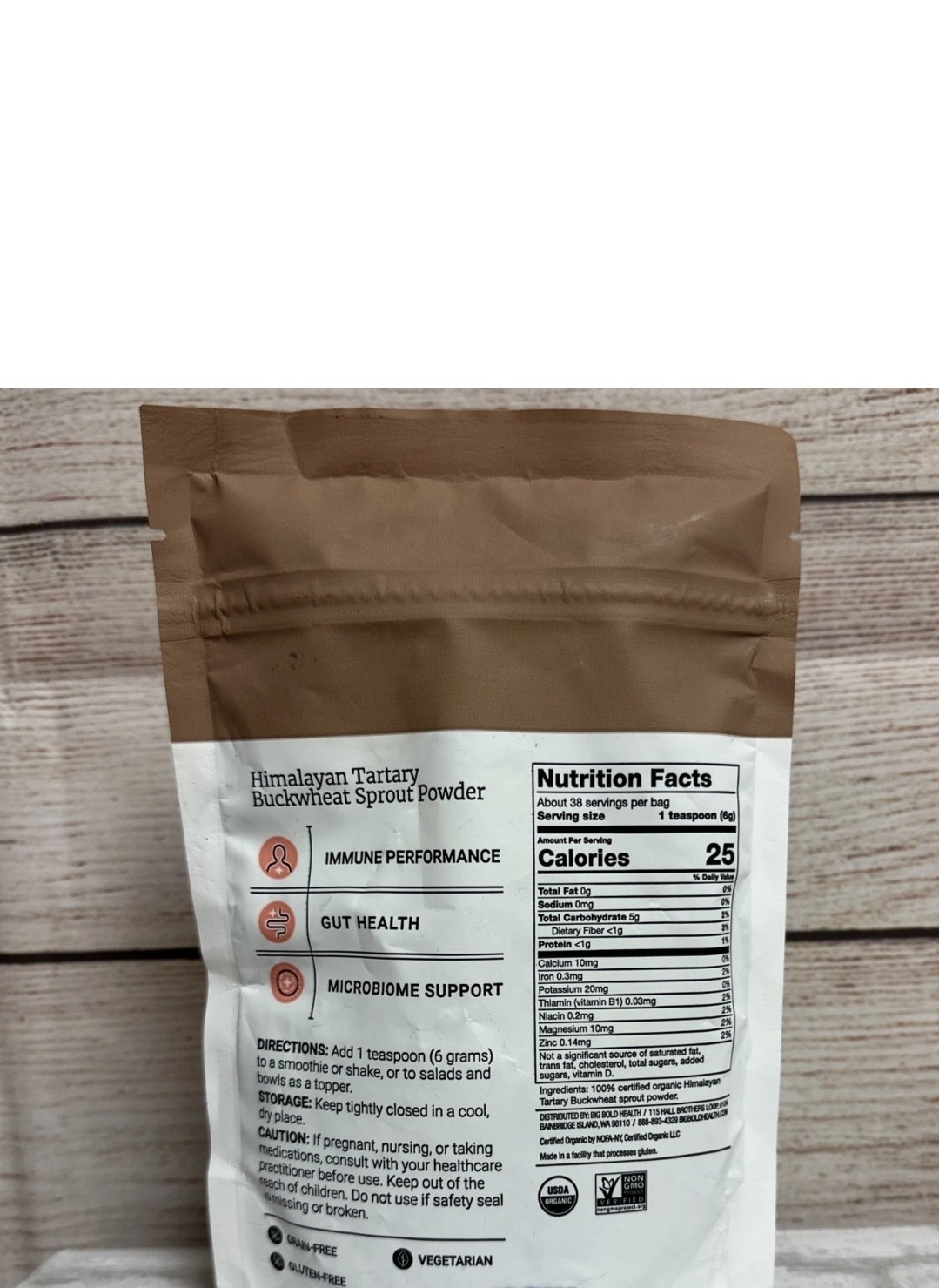 Himalayan Tartary Buckwheat Sprout Powder Non-GMO Gluten-Free Grain-Free 30