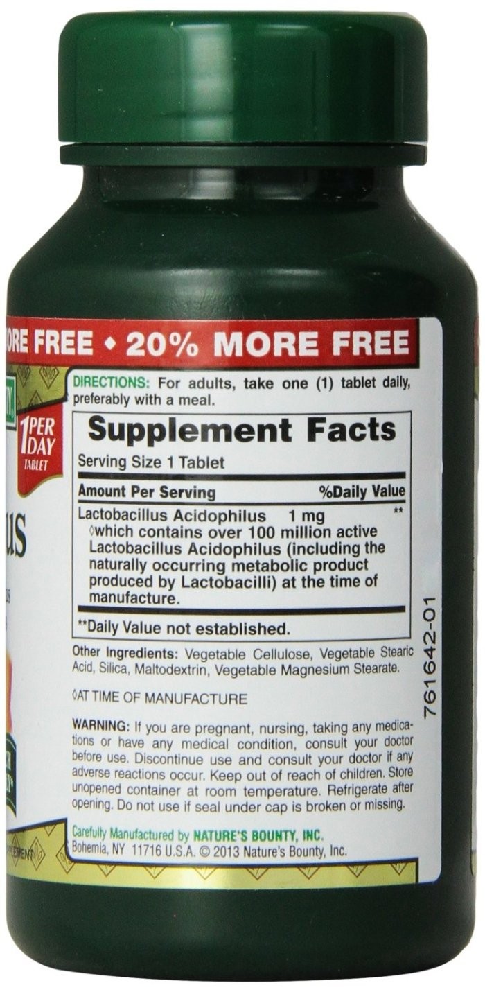 Nature’s Bounty Probiotic Acidophilus 600 Count Supports Digestive Health